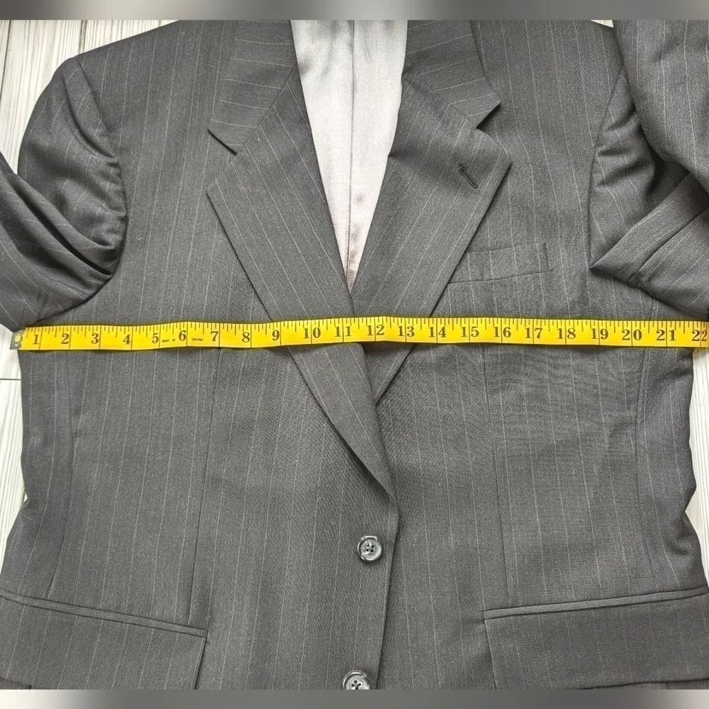 Givenchy Oversized Pinstripe Suit Blazer Jacket in Black and Tan Size 14